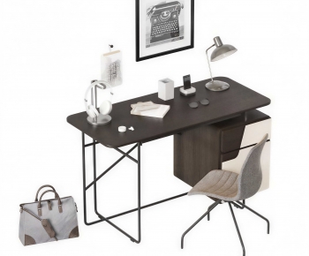 Modern Computer Desk And Chair-ID:473673114