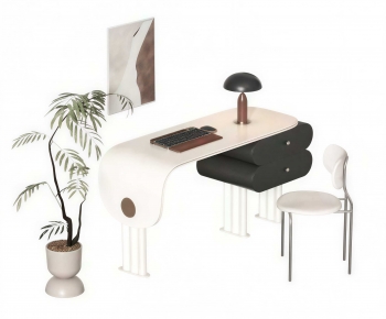 Modern Computer Desk And Chair-ID:520344022