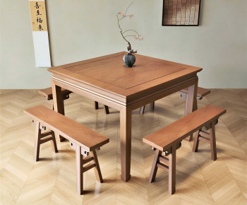 New Chinese Style Dining Table And Chairs-ID:645279973