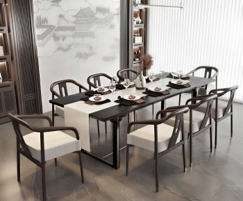New Chinese Style Dining Table And Chairs-ID:437937022