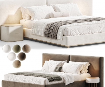 Modern Double Bed-ID:928498985
