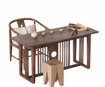 New Chinese Style Computer Desk And Chair-ID:995203021