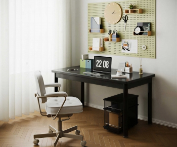 Modern Computer Desk And Chair-ID:484169963