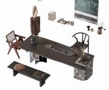 New Chinese Style Tea Tables And Chairs-ID:295211089