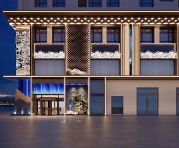 New Chinese Style Facade Element-ID:833965064