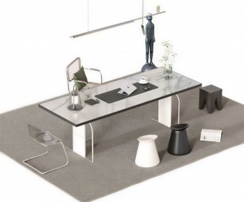 Modern Computer Desk And Chair-ID:717782972