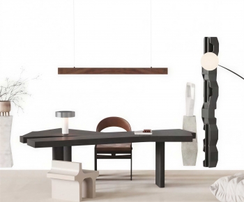 Modern Computer Desk And Chair-ID:436574942