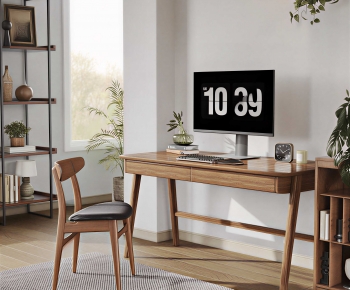 Modern Computer Desk And Chair-ID:668728115