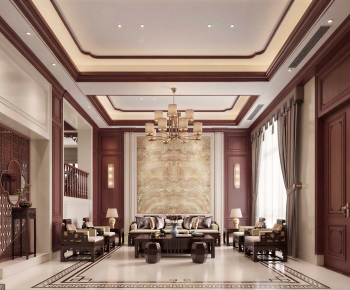 New Chinese Style A Living Room-ID:130742073