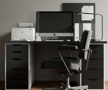 Modern Computer Desk And Chair-ID:495109087