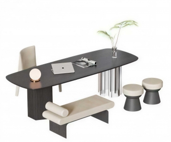 Modern Computer Desk And Chair-ID:479130033
