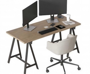 Modern Computer Desk And Chair-ID:340785985