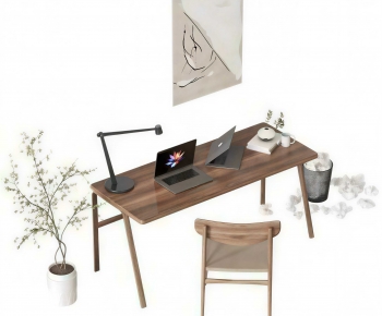Modern Computer Desk And Chair-ID:190697911