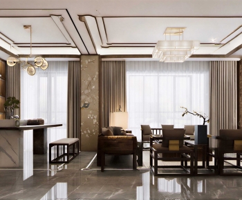 New Chinese Style A Living Room-ID:573561283