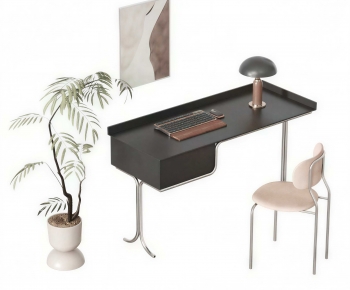 Modern Computer Desk And Chair-ID:425056935