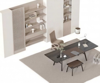 Modern Computer Desk And Chair-ID:898330931