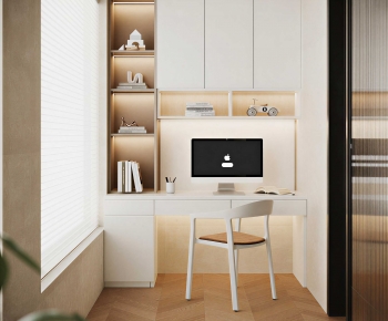 Modern Computer Desk And Chair-ID:108436113