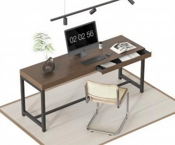 Modern Computer Desk And Chair-ID:894824987
