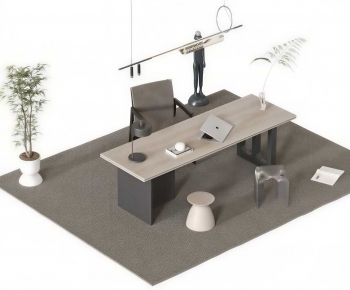 Modern Computer Desk And Chair-ID:267312058