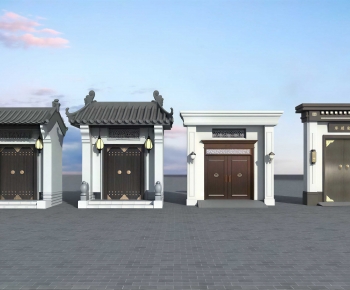 New Chinese Style Facade Element-ID:726664076
