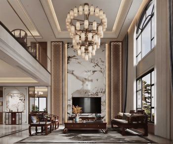 New Chinese Style A Living Room-ID:357032067