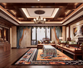 Chinese Style A Living Room-ID:423156987