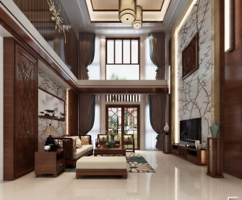 New Chinese Style A Living Room-ID:914212945