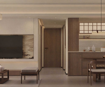 New Chinese Style A Living Room-ID:687916044