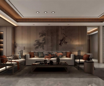 New Chinese Style A Living Room-ID:189218042