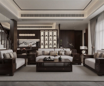 New Chinese Style A Living Room-ID:515306006