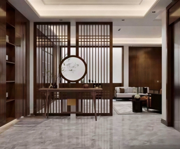 New Chinese Style A Living Room-ID:565279015