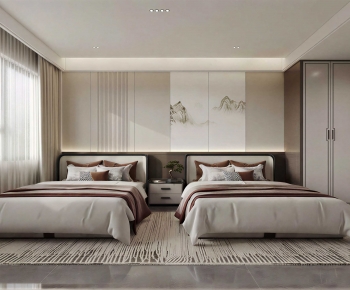 New Chinese Style Bedroom-ID:493436109