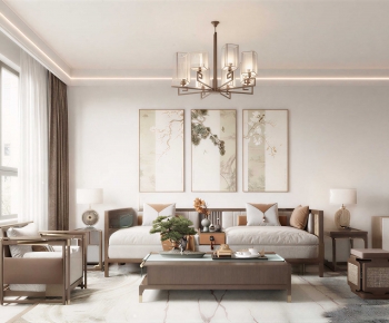 New Chinese Style A Living Room-ID:607984075