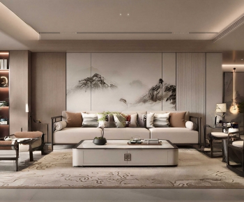 New Chinese Style A Living Room-ID:442330812