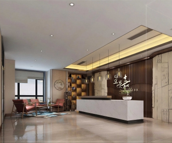 New Chinese Style Office Reception Desk-ID:102438951