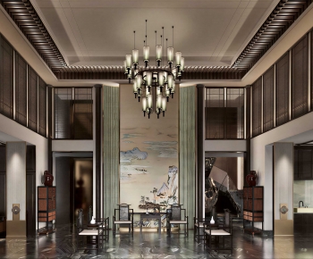 New Chinese Style A Living Room-ID:916338924