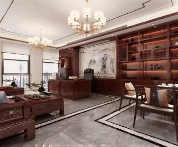 New Chinese Style Manager's Office-ID:945838935