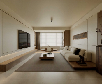 New Chinese Style A Living Room-ID:490402945