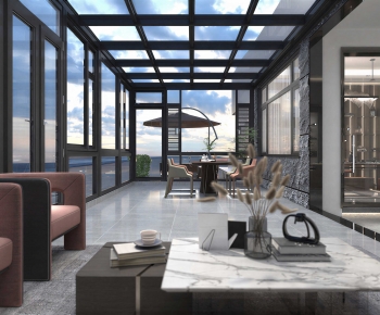 Modern Glass Sun Room-ID:715549056