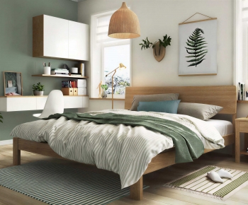 Modern Double Bed-ID:705881123