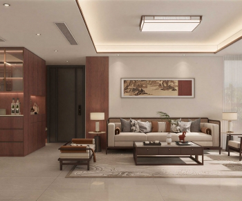 New Chinese Style A Living Room-ID:195364001