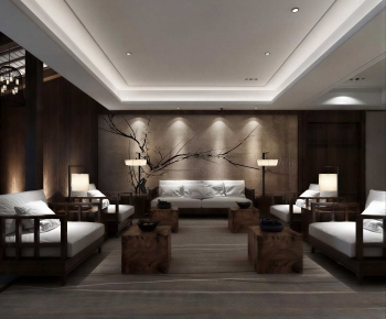 New Chinese Style A Living Room-ID:809988981