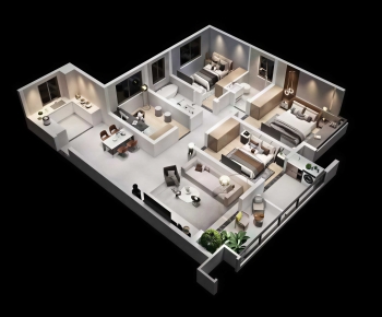 Modern A Bird's-eye View Of Home Decoration-ID:465900903