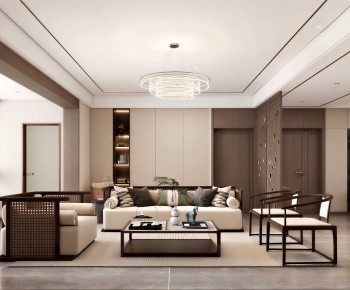 New Chinese Style A Living Room-ID:757849275