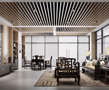 New Chinese Style A Living Room-ID:522960902
