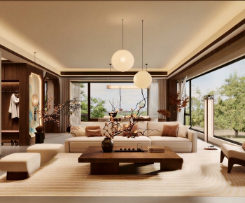 New Chinese Style A Living Room-ID:140043972