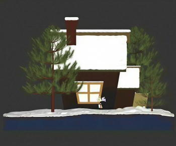 Modern Cartoon House-ID:347680095