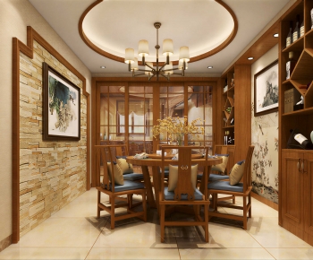 New Chinese Style Dining Room-ID:306586031