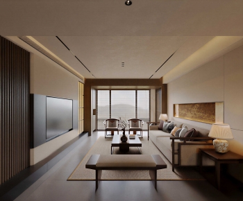 New Chinese Style A Living Room-ID:584477904