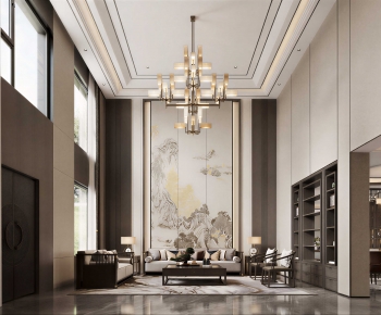 New Chinese Style A Living Room-ID:925542129